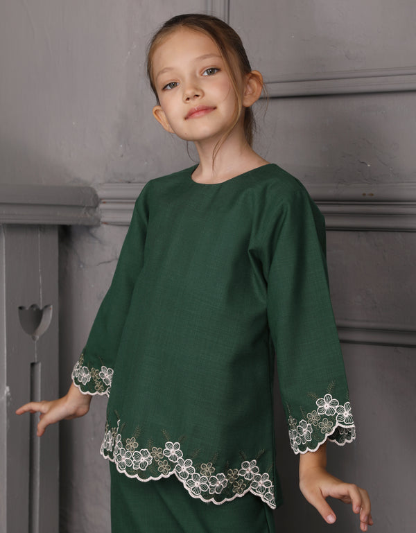 KIDS BAJU KURUNG KEDAH DARYA (EMERALD GREEN)